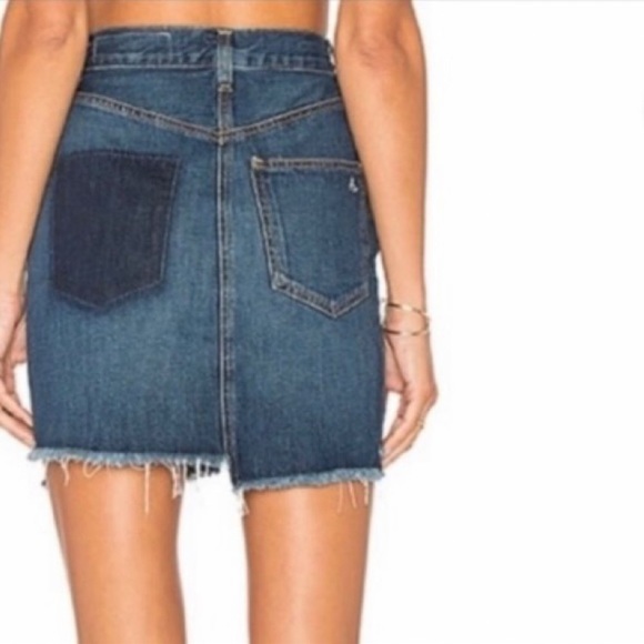 Rag & Bone Dive Frayed Hem Denim Skirt - Picture 3 of 14